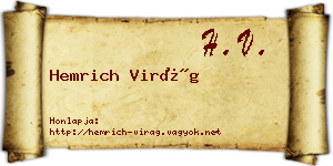 Hemrich Virág névjegykártya